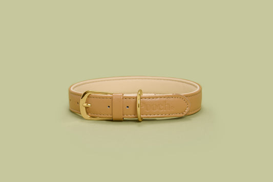 Pooch Vegan Leather Collar - Cappuccino